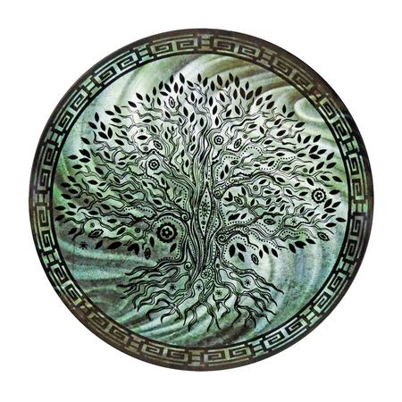 NEXT INNOVATIONS 36" Tree of Life Teal Round Wall Art 101410099-TEAL